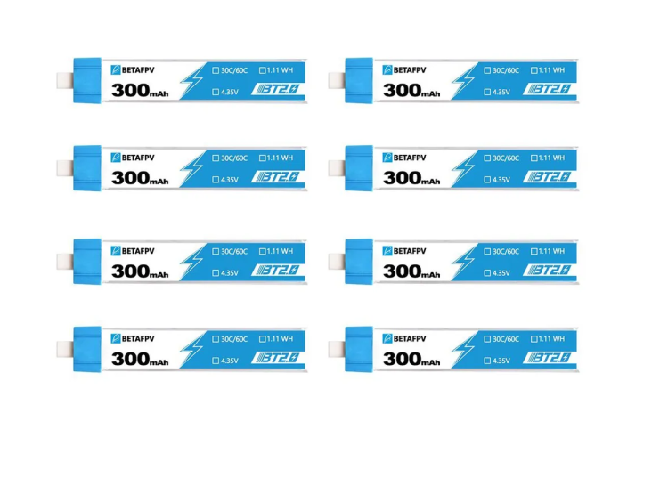 Аккумуляторы BT2.0 300mAh 1S 30C HV Battery (8 шт)
