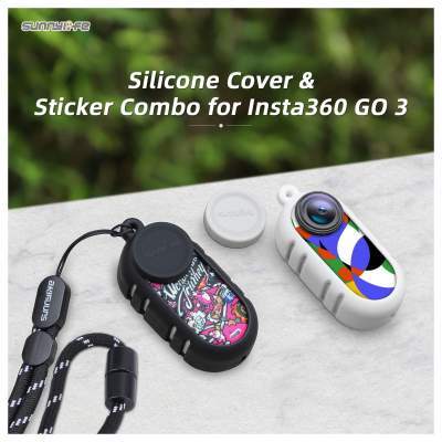 Силиконовый чехол, защитная пленка наклейки Sunnylife, для Insta360 GO 3(черный)