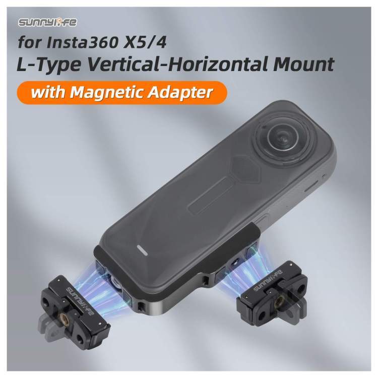 Крепление Sunnylife L-типа для вертикального и горизонтального монтажа с магнитным адаптером для Insta360 X5/4